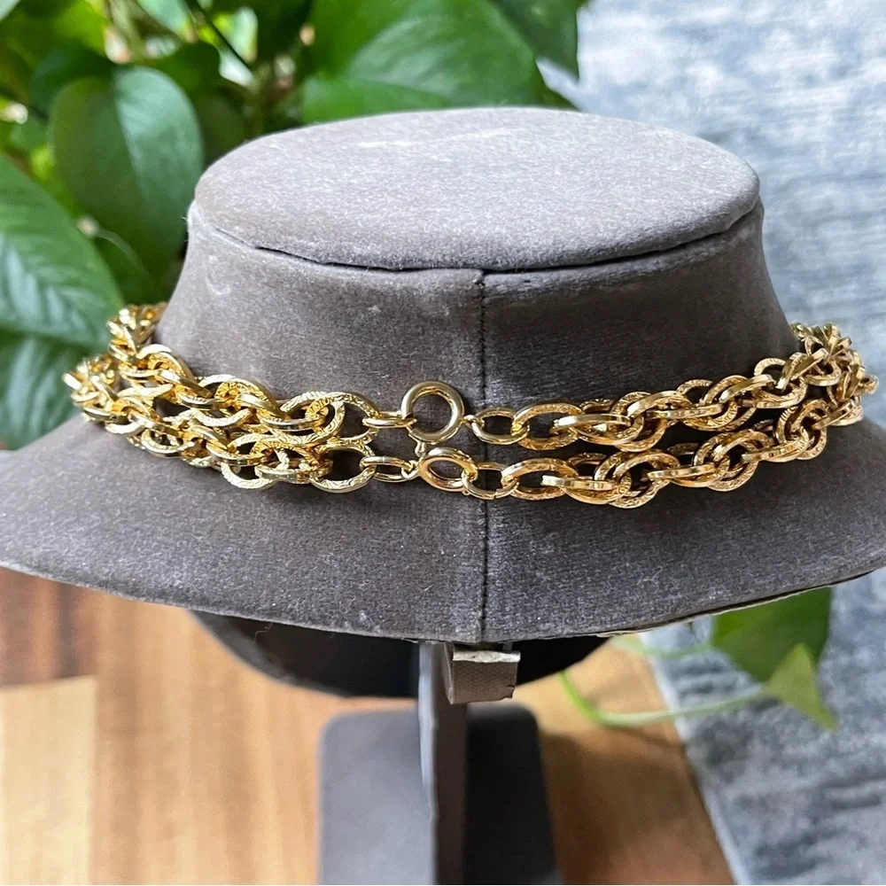 Beautiful 3 Pieces Bundle of‎ Sterling Silver Gold Chain Necklaces and Bracelets